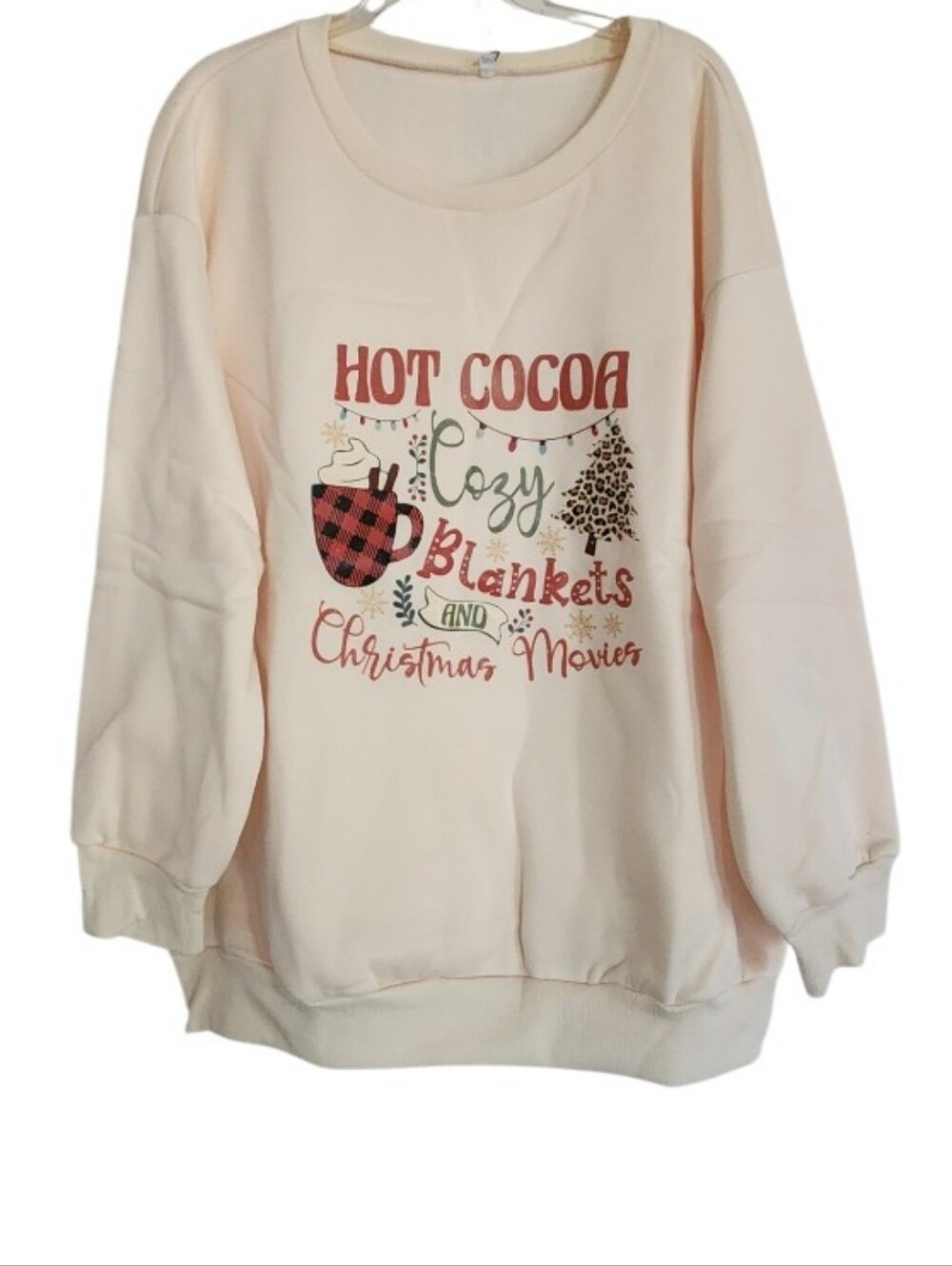 Cozy Hot Cocoa Graphic Sweatshirt - Cream Sz Xxl Nwt
